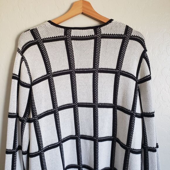 Pendleton Marketa Open Front Windowpane Plaid Cardigan White/Black Womens 1X NEW - Picture 9 of 12